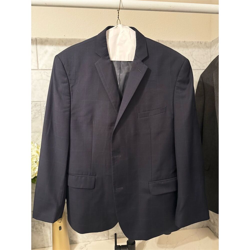 Marc New York Men's Navy Blue Blazer 44S Two-Button Sport Coat